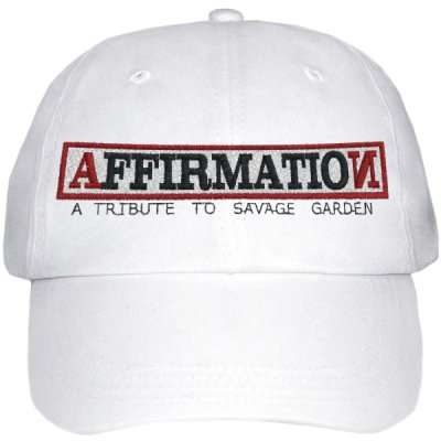 'Affirmation' Embroidered Logo White Baseball Cap - Affirmation (Savage Garden Tribute)