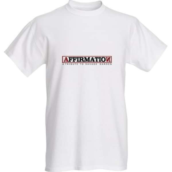 'Affirmation' logo White Men's T-Shirt - Affirmation (Savage Garden Tribute)