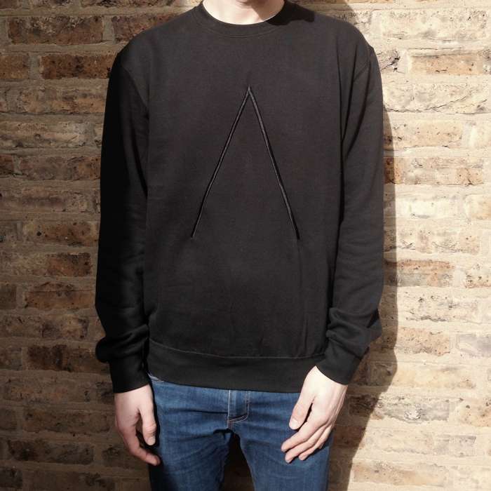 'Λ' Sweatshirt [Black With Black Embroidered Logo] - Alpines