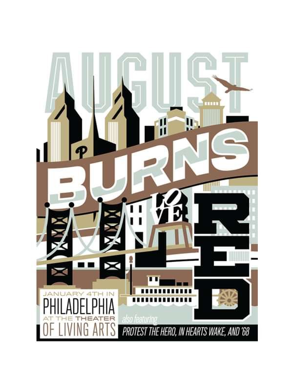 Limited Edition Theater of the Living Arts Screen Printed Poster - August Burns Red
