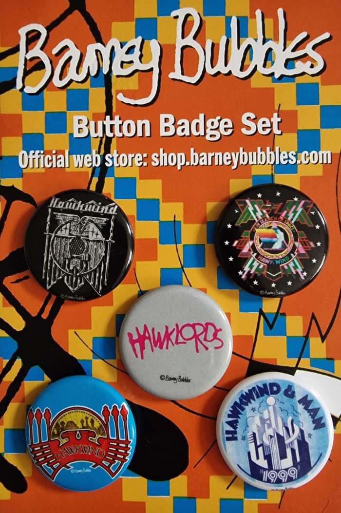 Hawkwind Button Badge Set - Barney Bubbles