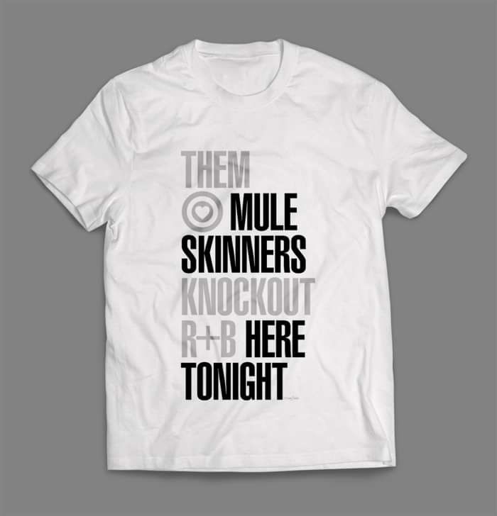 Muleskinners - T-Shirt (White) - Barney Bubbles