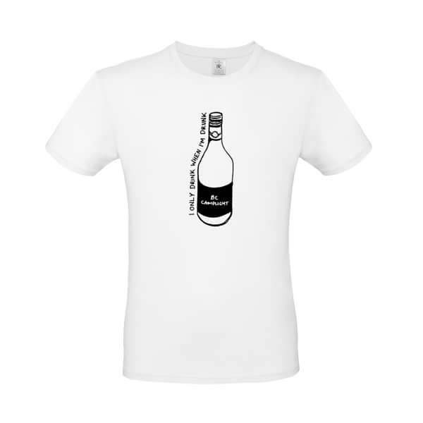 'I Only Drink When I'm Drunk' Men's T Shirt (white) - BC Camplight
