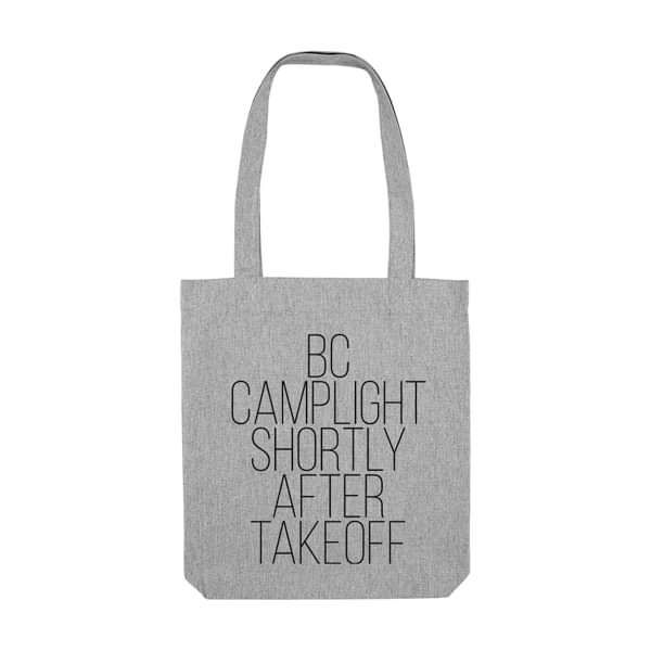 'Shortly After Takeoff' Tote Bag (grey or natural) - BC Camplight