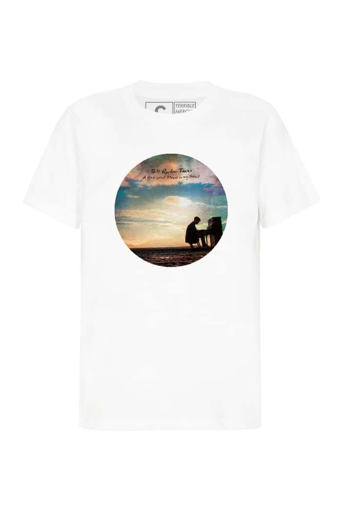 T-shirt - White Bad Wind (circle on front) - Bill Ryder-Jones