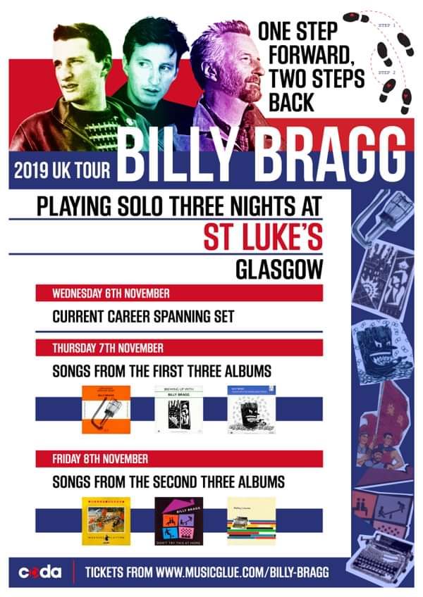GLASGOW - 3 NIGHT TICKET PACKAGE - SOLD OUT - Billy Bragg