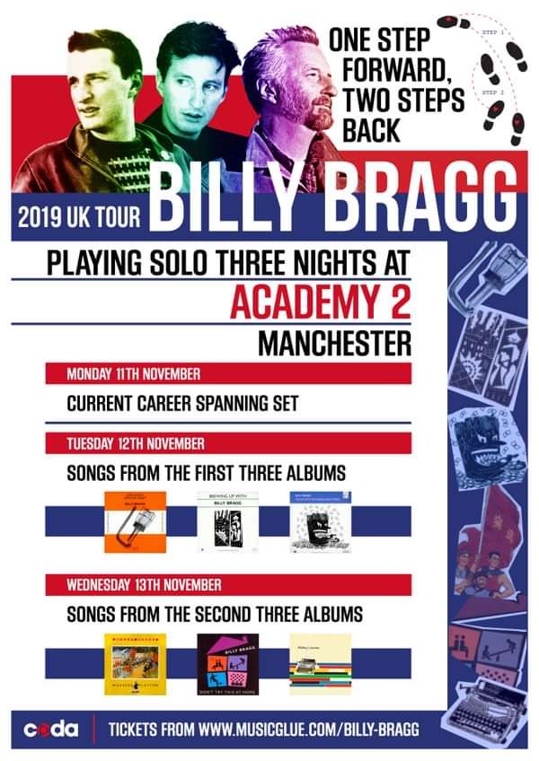 MANCHESTER - 3 NIGHT TICKET PACKAGE - SOLD OUT - Billy Bragg