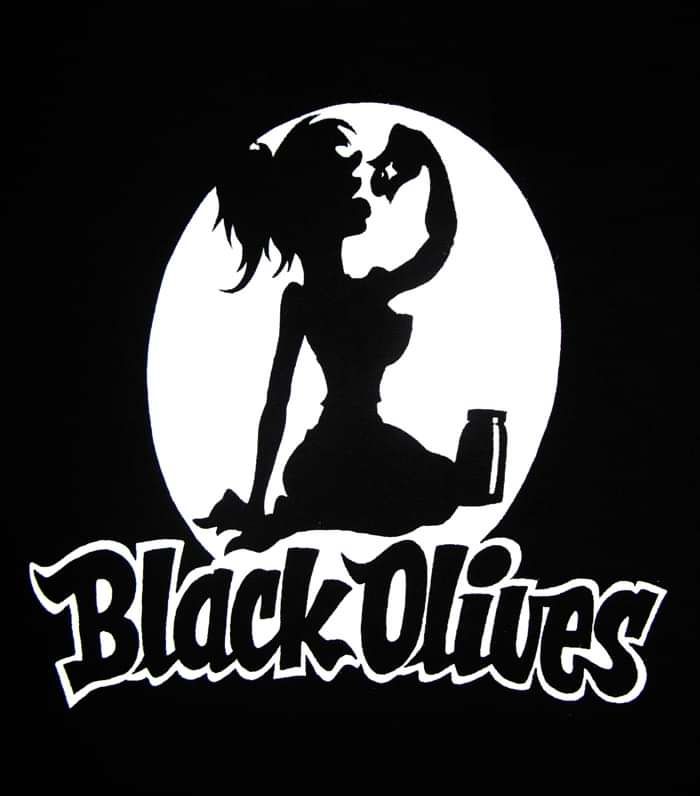 BLACK OLIVES T-Shirt Unisex Short Sleeve Black (Girl & Olive - Spotlight) - Black Olives