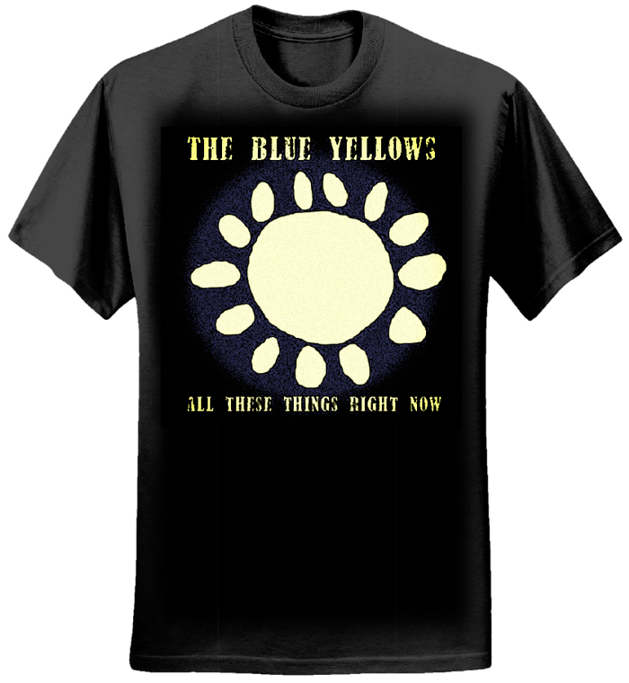 Blue Yellows T-Shirt, Black 'grunge' style.  All These Things Right Now, Grunge look. - The Blue Yellows