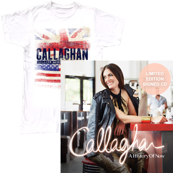 A History Of Now (Signed CD) + Callaghan Live Across America T-Shirt - Callaghan