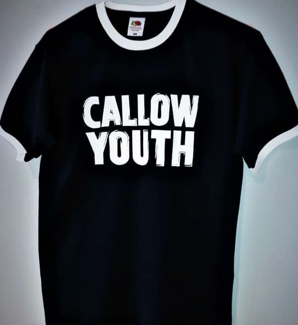 Callow Youth "Logo" Fitted Ringer T-Shirt - Black and White - Callow Youth