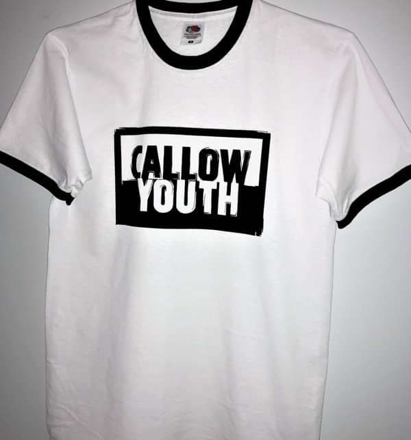 Callow Youth "Logo" Fitted Ringer T-Shirt - White and Black - Callow Youth