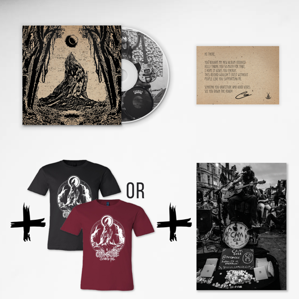 Crooked Hill CD + Artwork T-Shirt (Unisex) + Poster Bundle - Cam Cole USA & Canada Store