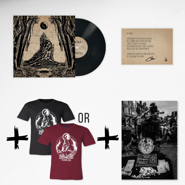 Preorder: Crooked Hill Vinyl + Artwork T- Shirt (Unisex) + Poster Bundle - Ships 4th of March '22! - Cam Cole USA & Canada Store