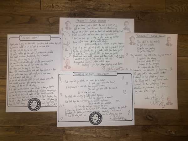 Handwritten Lyrics to ANY of my songs! - Chris Catalyst