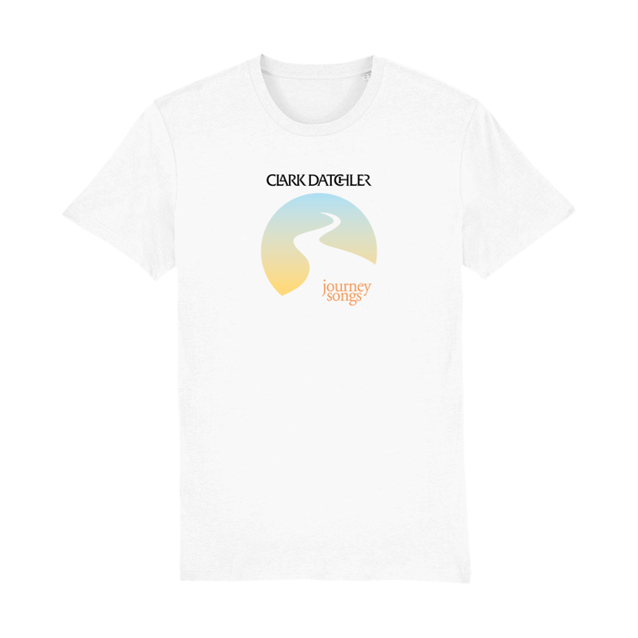 Journey Songs Round Logo White Organic T-Shirt - Clark Datchler