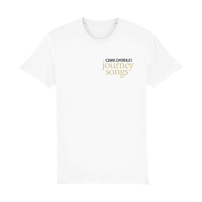Journey Songs White Organic T-Shirt / Text Only - Clark Datchler