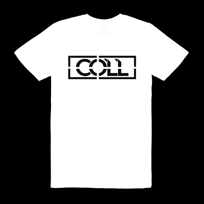 White T shirt With Black COLL Logo - COLL