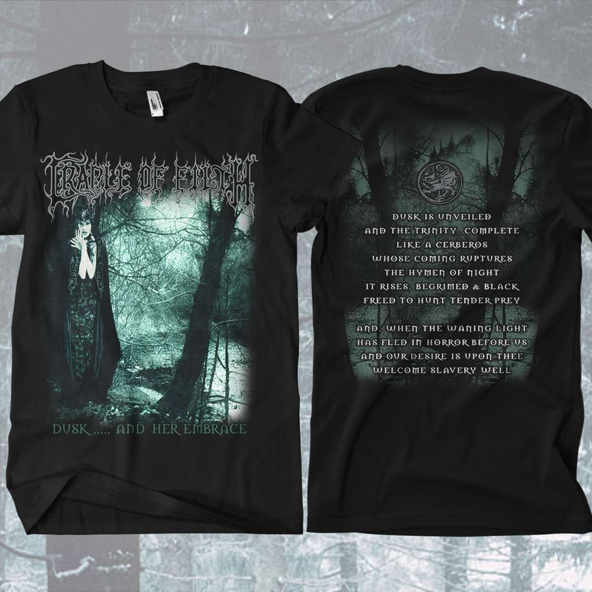 Cradle of Filth T Shirt Dusk And Her Embrace New Official Black Mens à manches longues 