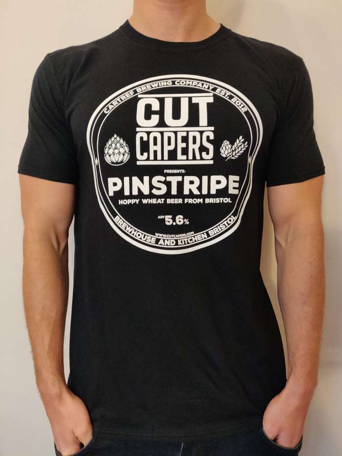 Pinstripe Beer T-Shirt - Cut Capers
