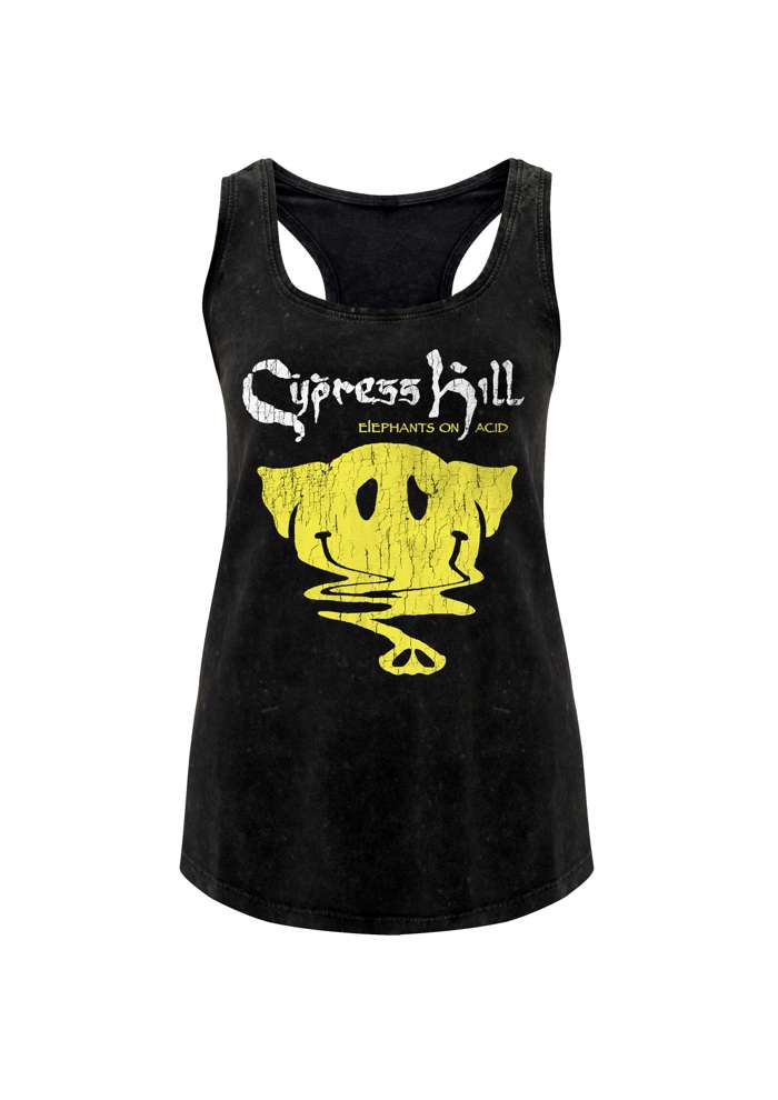 Smiley Elephant - Ladies Black Vest - Cypress Hill