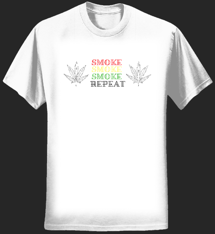 smoke repeat white t shirt #REDUCED - Daddy Slaggy