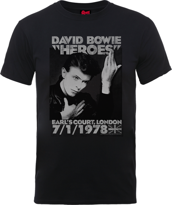 Official licensed-david bowie-heroes earl's court t shirt ziggy stardust 