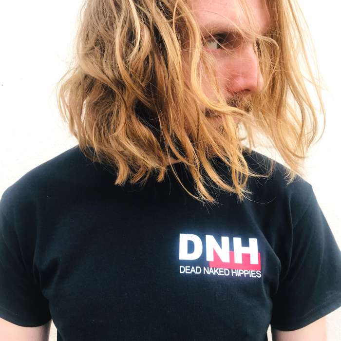 FRONT/BACK PRINT DNH TEE - BLACK - Dead Naked Hippies