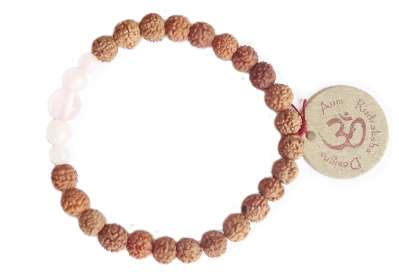 Aum Rudraksha Rose Quartz Bracelet - Deva Premal & Miten USD