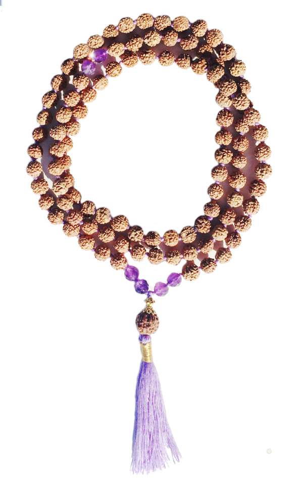 Rudraksha Yogi Mala Amethyst - 108 beads - Deva Premal & Miten USD