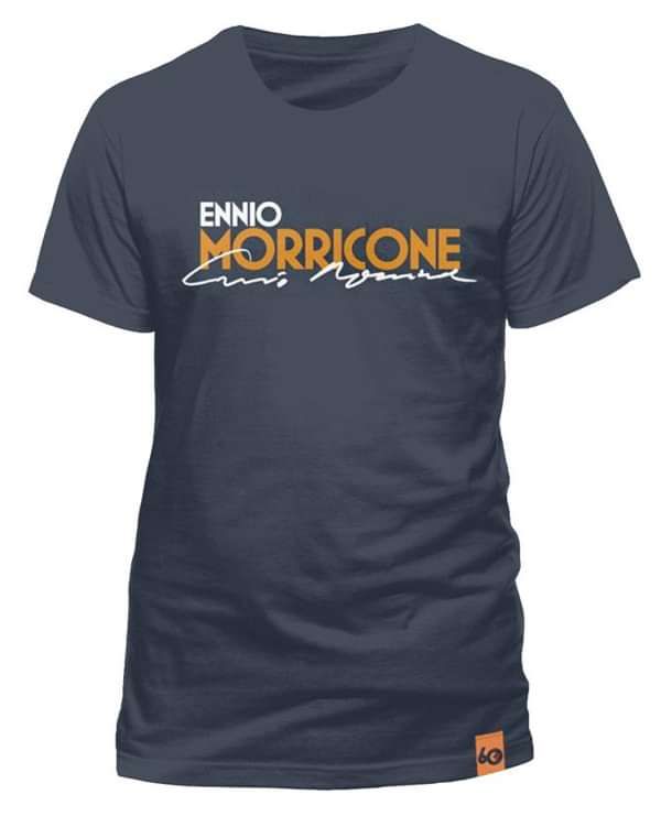 Logo Signature Mens Denim Blue T-Shirt - Ennio Morricone