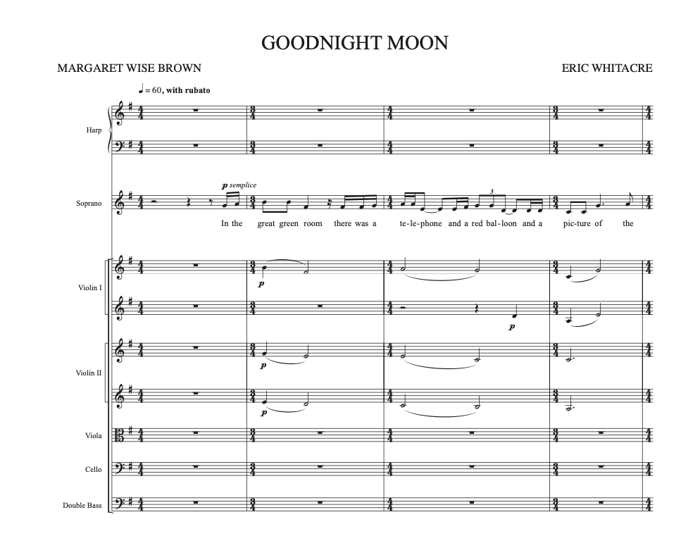 Eric Whitacre - Goodnight Moon Score (Strings & Harp) - Eric Whitacre
