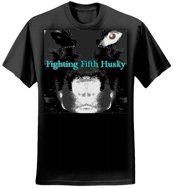 Black T Shirt - Ladies - Fighting Fifth Husky