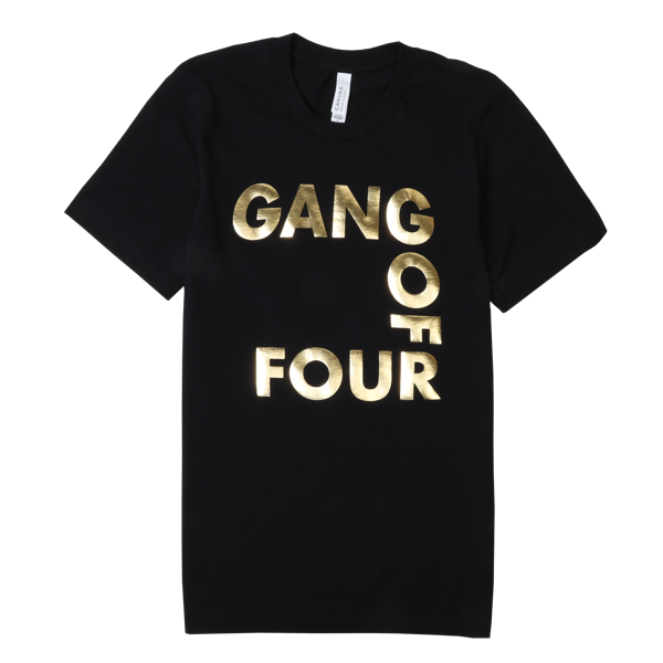 Black T-Shirt with Gold Text - Gang of Four USA