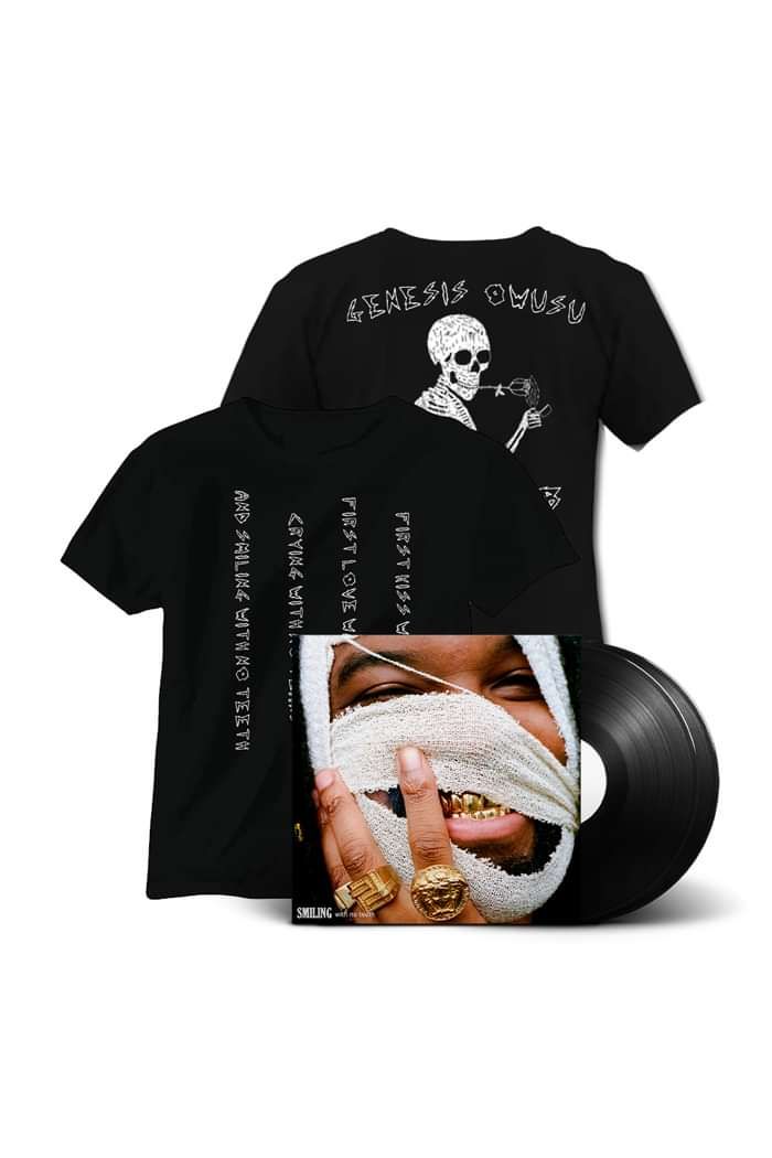 Genesis Owusu - Smiling With No Teeth Vinyl + T-shirt Bundle - Genesis Owusu USA