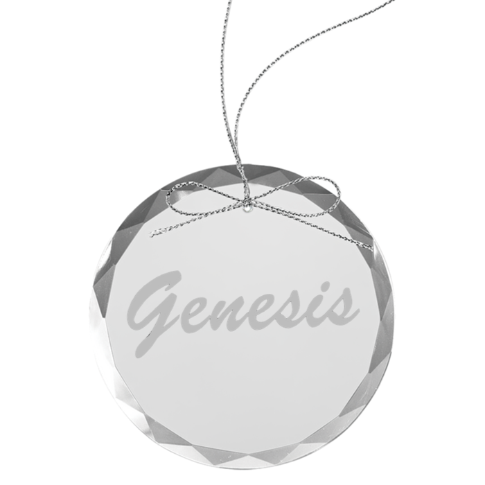 Circa 80s Logo Round Laser-Etched Glass Ornament - Genesis