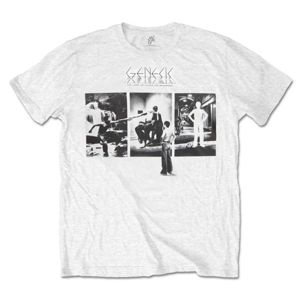 Genesis T Shirt Scatter Letters Band Logo Ufficiale nuovo Uomo nero 