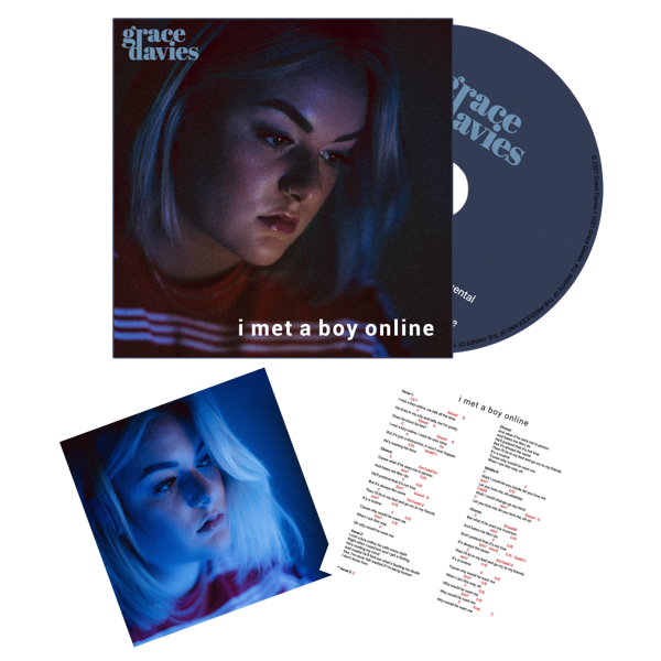 i met a boy online CD single with signed artcard & lyrics - Grace Davies