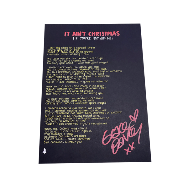 It Ain’t Christmas (If You’re Not With Me) lyric sheet - Grace Davies