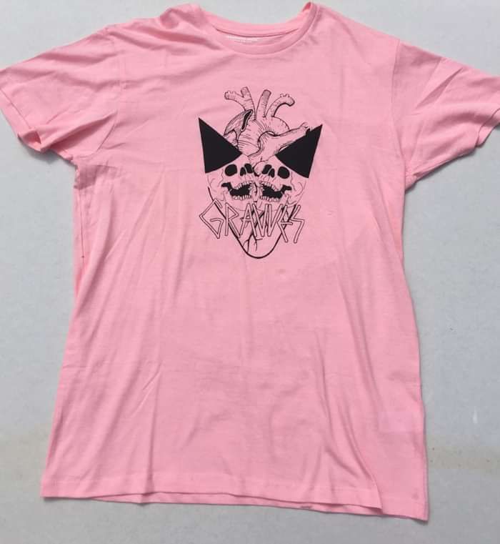 Skull Party T Shirt (Pink/Black) - GRAVVES