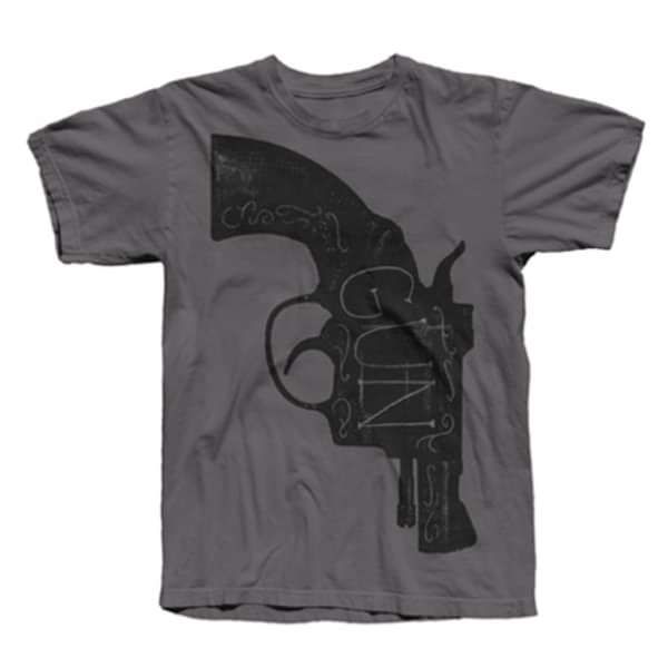 Mens Charcoal Pistol T-Shirt - Gun