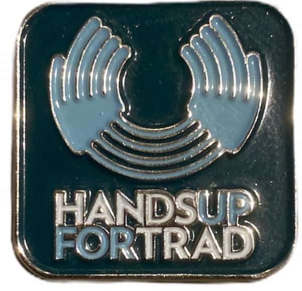 Hands Up for Trad Metallic Pin Badge - Hands Up for Trad