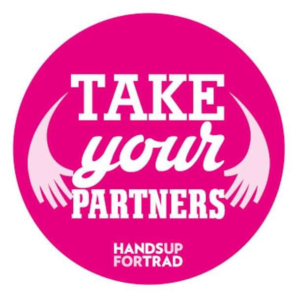 Take Your Partners badge - Hands Up for Trad