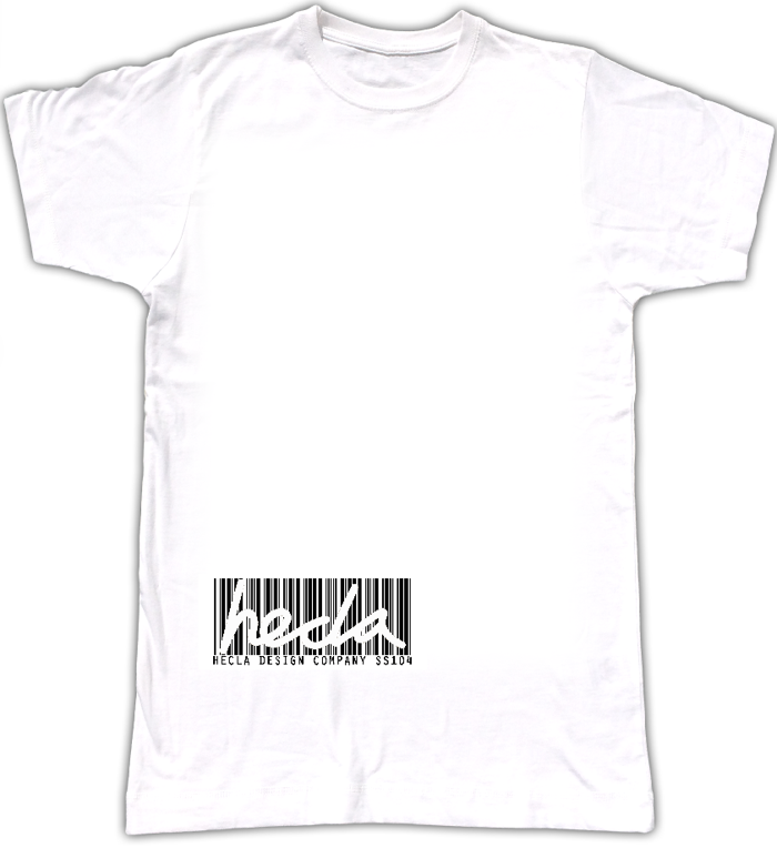 Barcode T - WHITE - Hecla Clothing