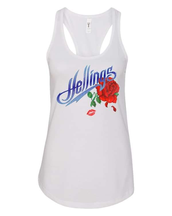Women’s White Hellings Logo Tank Top - DTG - Hellings