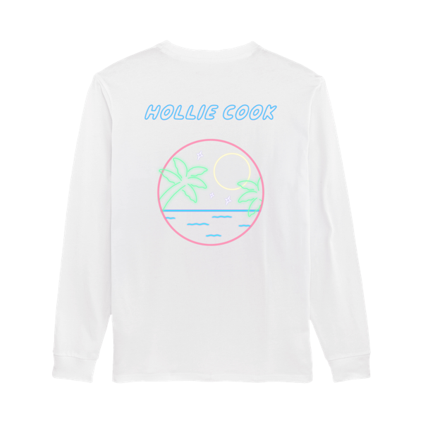 Happy Hour - Circle Long Sleeve  T-Shirt - White - Hollie Cook
