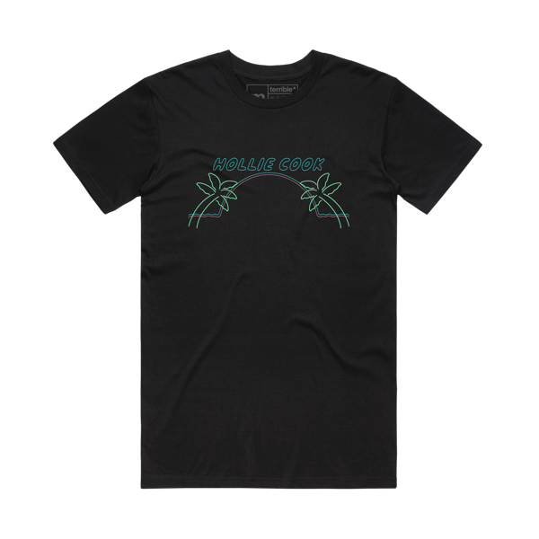 Happy Hour - Palm Trees T-Shirt - Black - Hollie Cook