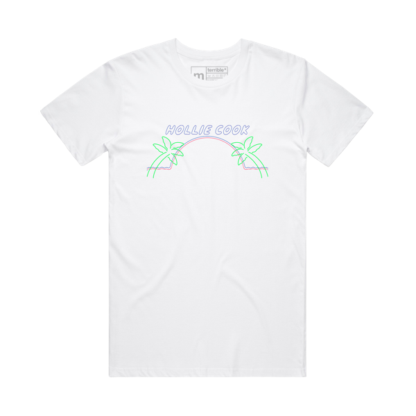 Happy Hour - Palm Trees T-Shirt - White - Hollie Cook