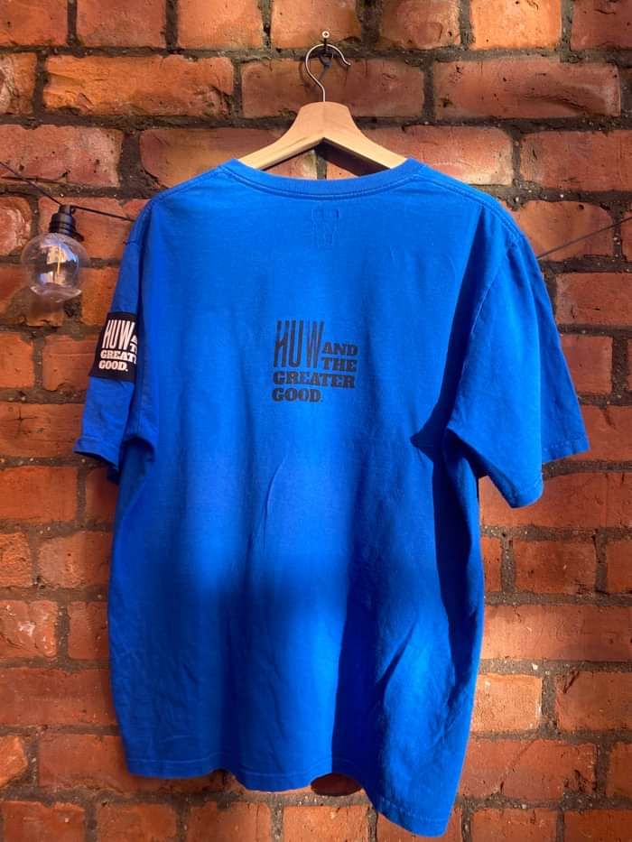 Deep Blue T (Back print and Patch) - Huw & The Greater Good