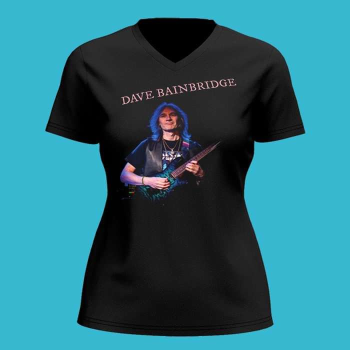Dave Bainbridge Live with Guitar V Neck T Shirt 1 - Iona